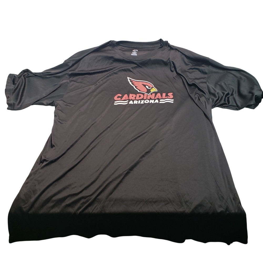 Majestic Mens Arizona Cardinals T-Shirt 5XLT Black Short Sleeve Performance Tee